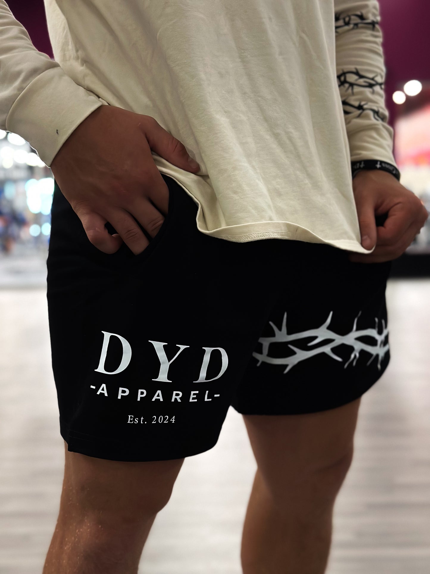 DYD "Crown of Thorns" 5” Inseam Gym Shorts